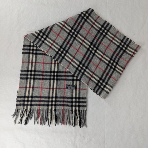 Burberry Iconic Check Lambswool Scarf Gray | Unisex | Designer | Quick Sale - Picture 3 of 7